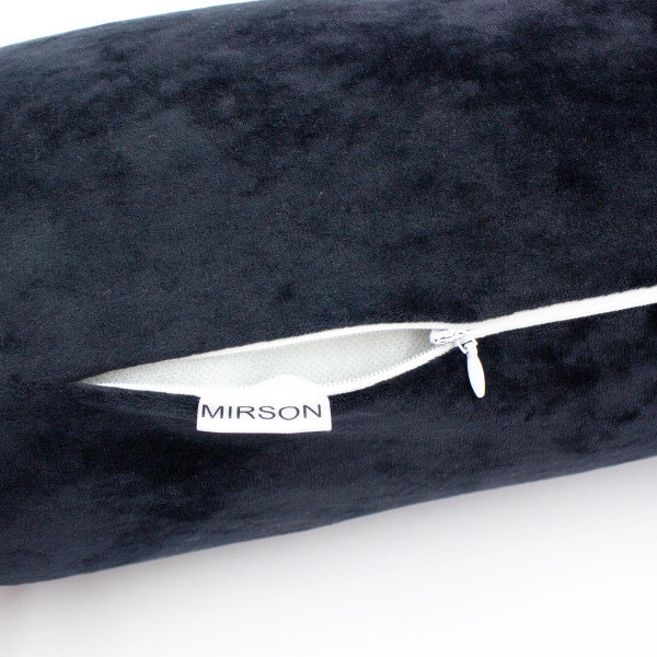 Фото - Подушка валик MirSon №8400 Velvet Line 28-0007 Black Tencel 15x50 см (2200006249955)