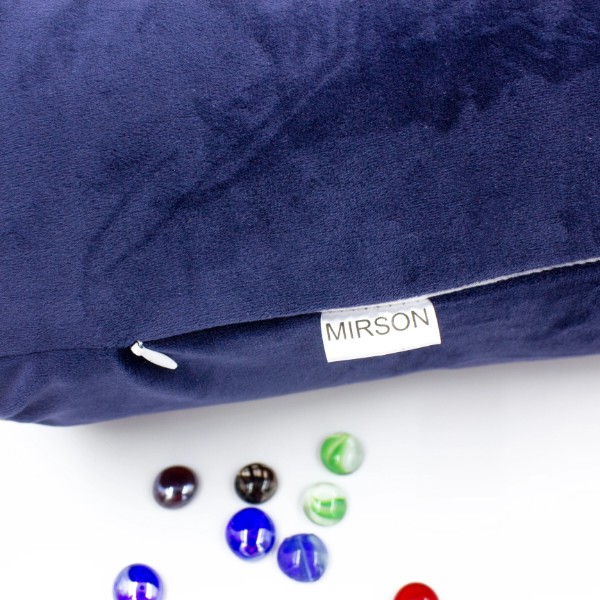 Фото - Подушка валик MirSon №8557 Velvet Line 28-0006 Navy blue 100% Memory 60х16 см (2200006344728)