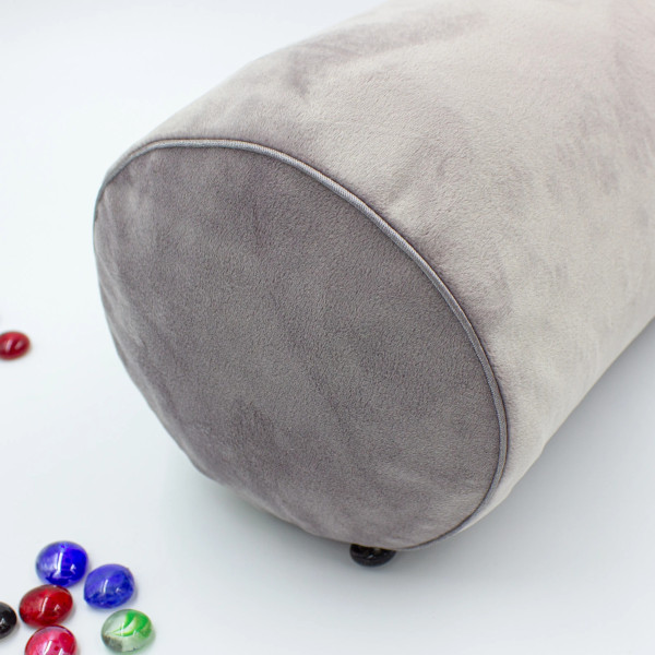 Фото - Подушка валик MirSon №8129 Velvet Line 28-0005 Ashen EcoSilk 15x50 см (2200006199953)