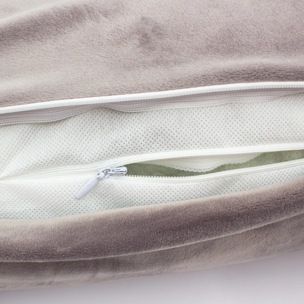 Фото - Подушка валик MirSon №8129 Velvet Line 28-0005 Ashen EcoSilk 15x50 см (2200006199953)