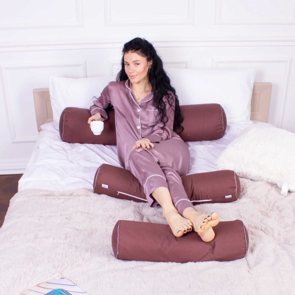 Фото - Подушка валик MirSon №8119 Naturale Line 19-1217 Chocolate Perla EcoSilk 60х20 см (2200006248569)