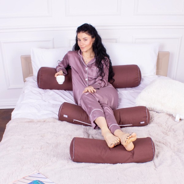Фото - Подушка валик MirSon №8578 Naturale Line 19-1217 Chocolate Perla Полистирол 60х16 см (2200006345985)