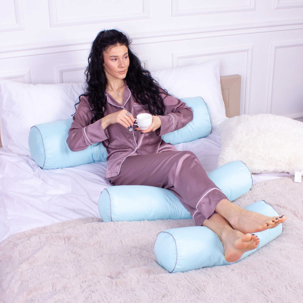 Фото - Подушка валик MirSon №8340 Eco Line Blue Tencel 60х16 см (2200006250258)