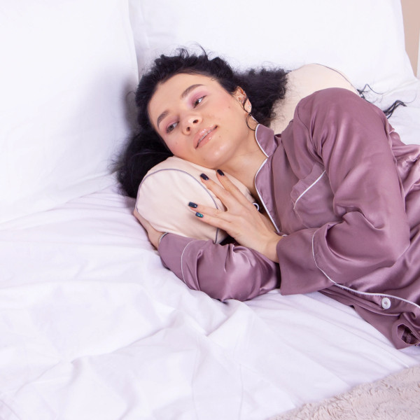 Фото - Подушка валик MirSon №8128 Velvet Line 28-0004 Cream EcoSilk 15x50 см (2200006199946)