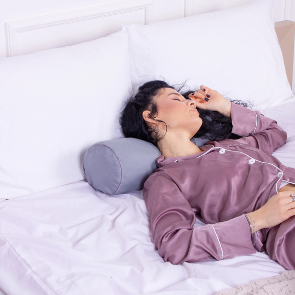 Фото - Подушка валик MirSon №8102 Eco Line Gray EcoSilk 70х16 см (2200006247531)