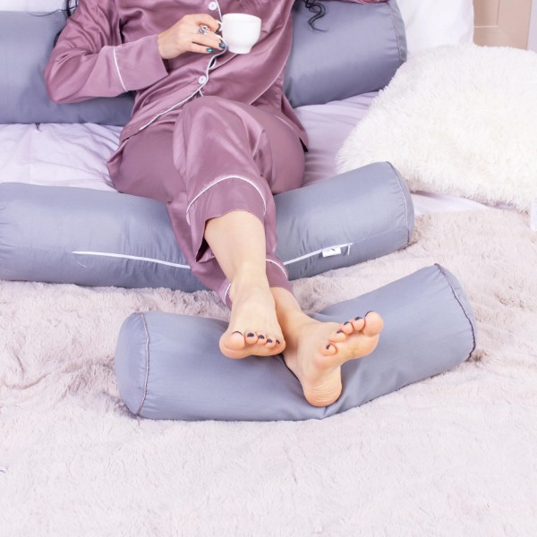 Фото - Подушка валик MirSon №8102 Eco Line Gray EcoSilk 70х20 см (2200006247555)