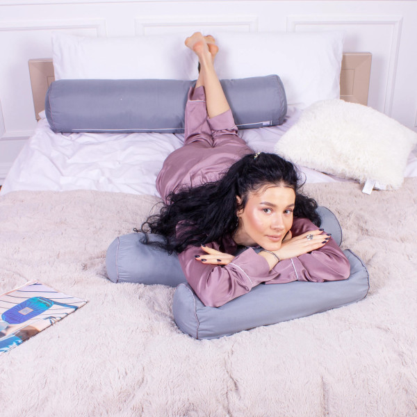 Фото - Подушка валик MirSon №8342 Eco Line Gray Tencel 70х20 см (2200006250401)