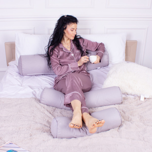 Фото - Подушка валик MirSon №8350 Naturale Line 16-5703 Light Gray Tencel 60х16 см (2200006250852)