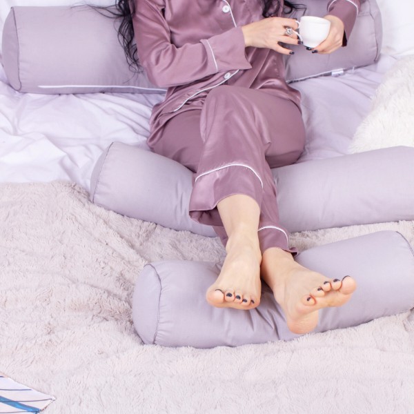 Фото - Подушка валик MirSon №8106 Naturale Line 16-5703 Light Gray EcoSilk 100х20 см (2200006247814)