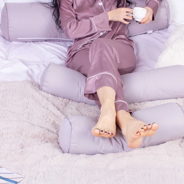 Фото - Подушка валик MirSon №8350 Naturale Line 16-5703 Light Gray Tencel 70х20 см (2200006250883)