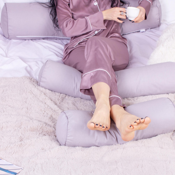 Фото - Подушка валик MirSon №8349 Naturale Line 16-5703 Light Gray BamBoo 70х16 см (2200006250807)