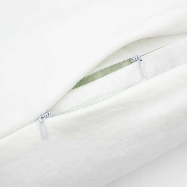 Фото - Подушка валик MirSon №8553 Velvet Line 28-0001 White 100% Memory 15x50 см (2200006340621)