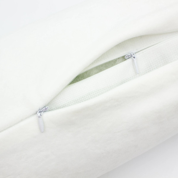 Фото - Подушка валик MirSon №8391 Velvet Line 28-0001 White BamBoo 60х20 см (2200006253334)