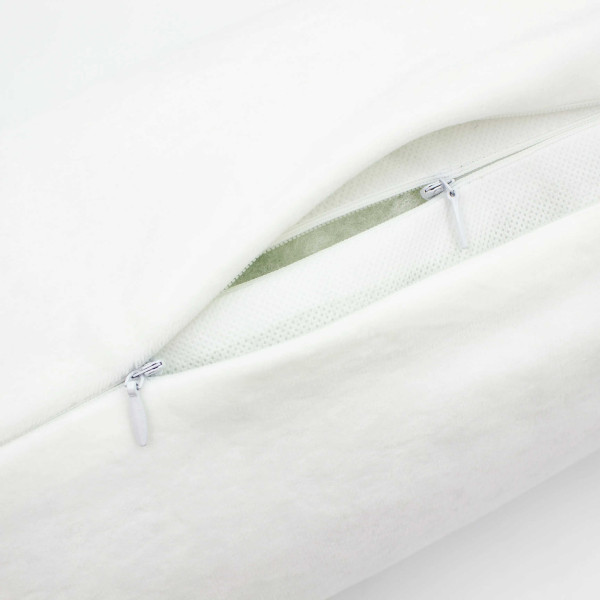 Фото - Подушка валик MirSon №8391 Velvet Line 28-0001 White BamBoo 60х16 см (2200006253310)
