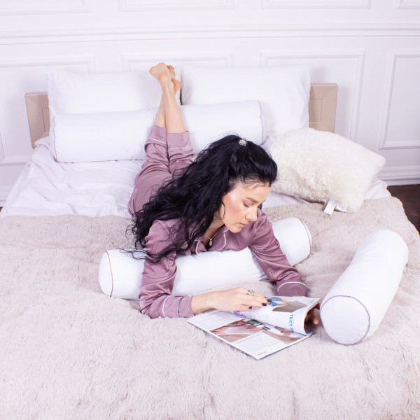 Фото - Подушка валик MirSon №8100 Eco Line White EcoSilk 70х20 см (2200006247432)