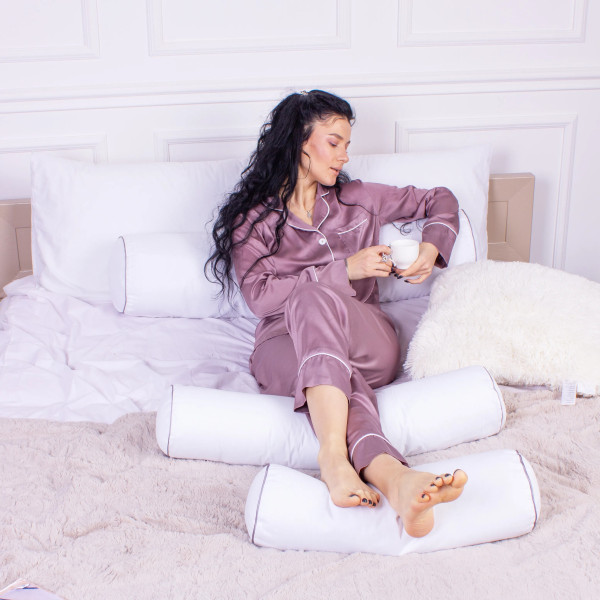 Фото - Подушка валик MirSon №8564 Naturale Line 11-2107 White ) Полістирол 100х16 см (2200006345183)