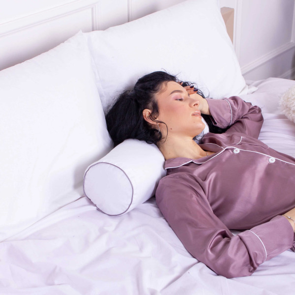 Фото - Подушка валик MirSon №8105 Naturale Line 11-2107 White EcoSilk 15x50 см (2200006199717)