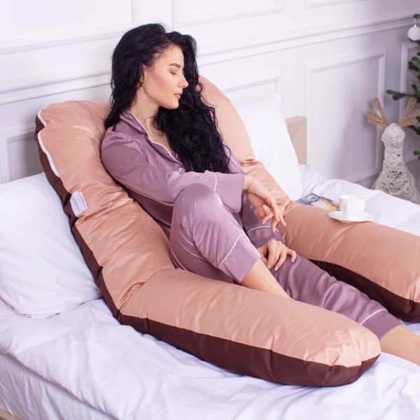 Фото - Подушка для будущих мам MirSon U-образная № 8028 Delicate Satin Cappuccino (2200006178668)