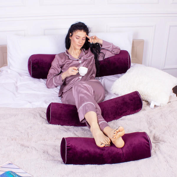 Фото - Подушка валик MirSon №8127 Velvet Line 28-0002 Excalibur EcoSilk 15x50 см (2200006199939)