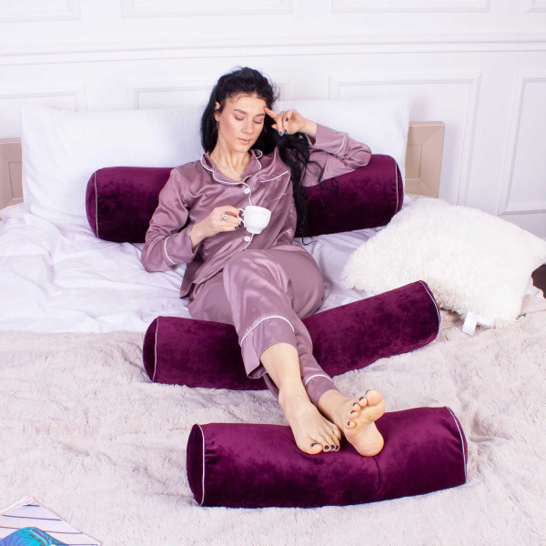 Фото - Подушка валик MirSon №8127 Velvet Line 28-0002 Excalibur EcoSilk 70х16 см (2200006249030)