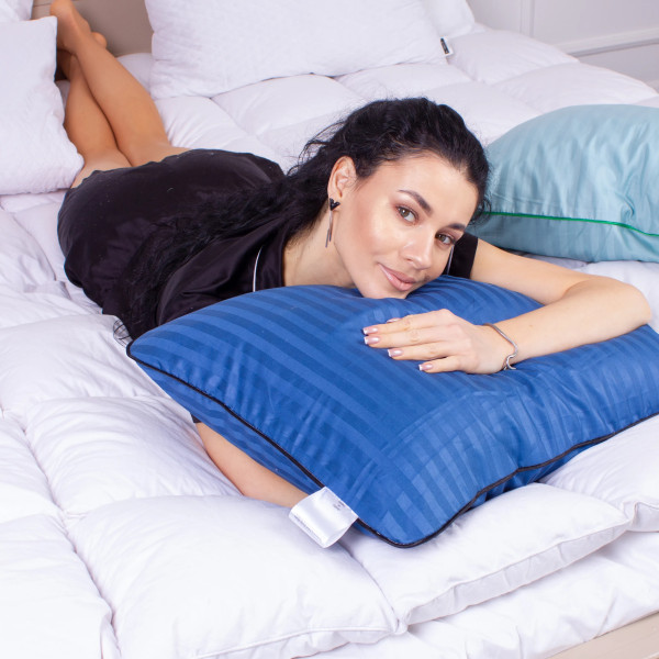 Фото - Подушка ортопедична MirSon №4027 Satin Stripe 30-0019 Blue Women (2200006422372)