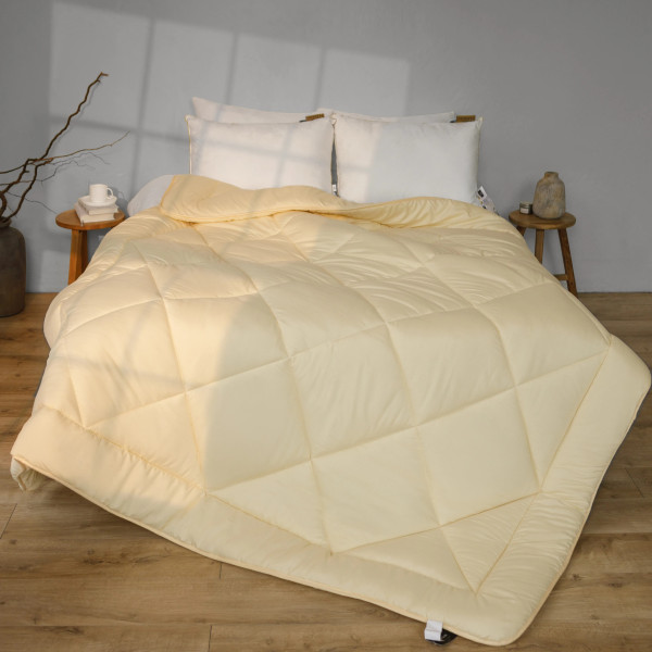 Фото - Ковдра всесезонна полуторна MirSon Шовкові №1647 Eco Light Krem (2200002652865)