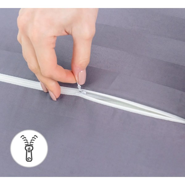 Фото - Подушка ортопедическая MirSon №6005 Noble stripe Graphite 58х40х10.5 (2200003260878)