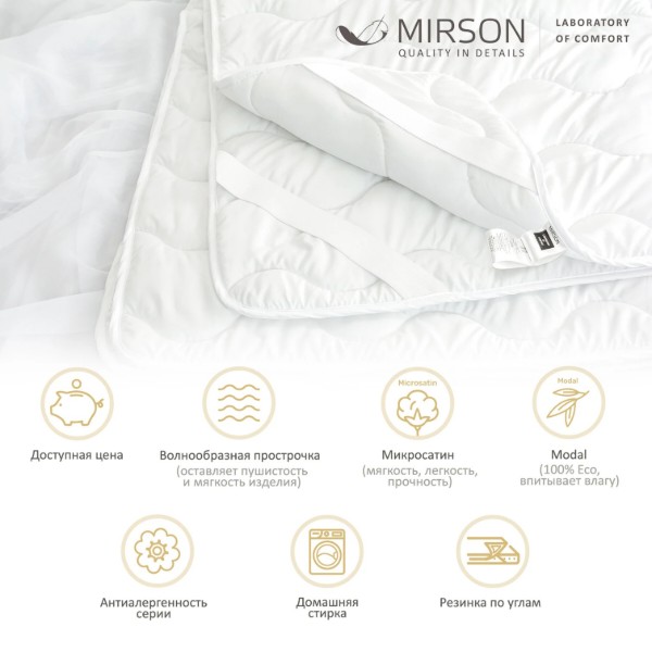 Фото - Наматрацник MirSon Eco Light №1724 Silk White 150x200 см (2200002890700)