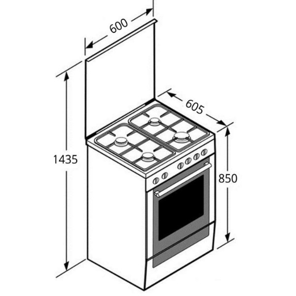 Фото - Плита газова Ventolux GE 6060 CS 6TC (WH)