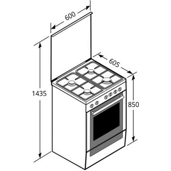 Фото - Плита газова Ventolux GE 6060 CS 6MT (X)