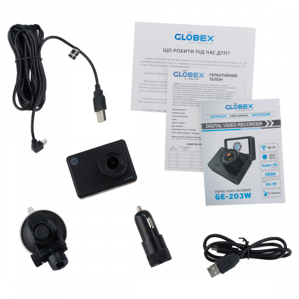 Фото - Уценка - Видеорегистратор Globex GE-203W (Dual Cam)