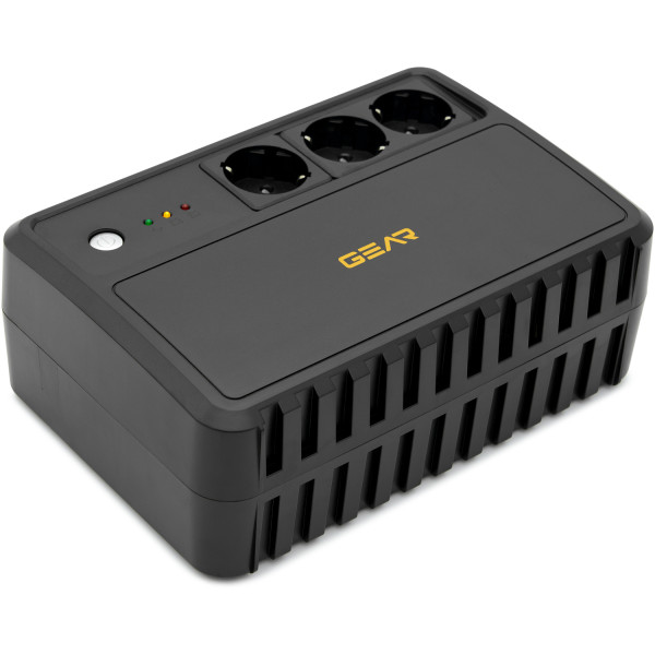 Фото - Источник бесперебойного питания GEAR UPS 1000VA, 600W, AVR, 3Schuko (GU-1000P3)