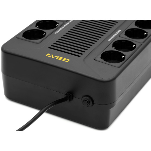 Фото - Джерело безперебійного живлення GEAR UPS 850VA, 510W, AVR, 8Schuko USB+RJ45 (GU-850PLUS6)