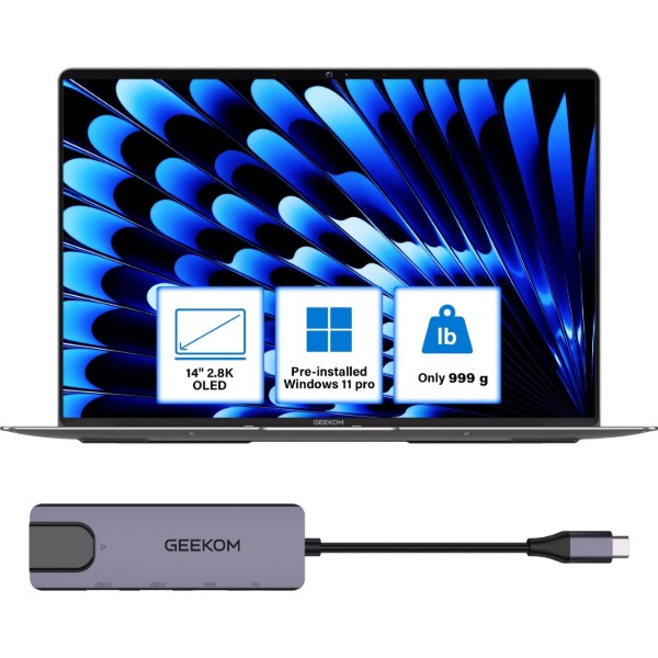 Фото - Ноутбук GEEKOM GeekBook X14 Pro (GEEKBOONX14CMOU9185H-322-US) Grey