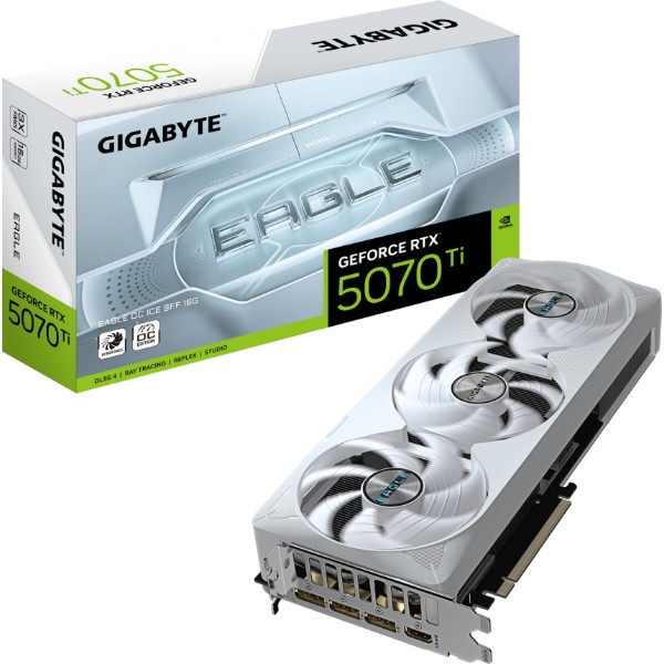 Фото - Відеокарта Gigabyte GeForce RTX 5070 Ti EAGLE OC ICE SFF 16G (GV-N507TEAGLEOC ICE-16GD)
