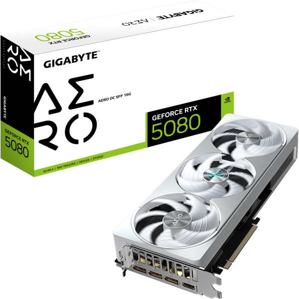 Фото - Видеокарта Gigabyte GeForce RTX 5080 16Gb AERO (GV-N5080AERO OC-16GD)