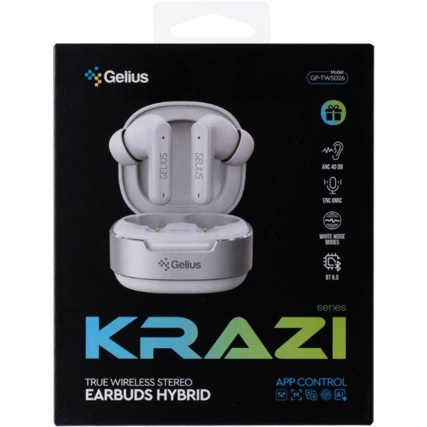 Фото - Наушники вкладыши беспроводные TWS Gelius KRAZI series Hybrid GP-TWS026 White (102881)
