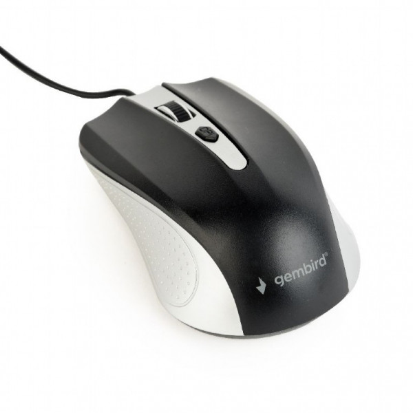 Фото - Миша дротова Gembird MUS-4B-01-SB Black/Silver USB
