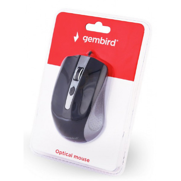 Фото - Миша дротова Gembird MUS-4B-01-SB Black/Silver USB