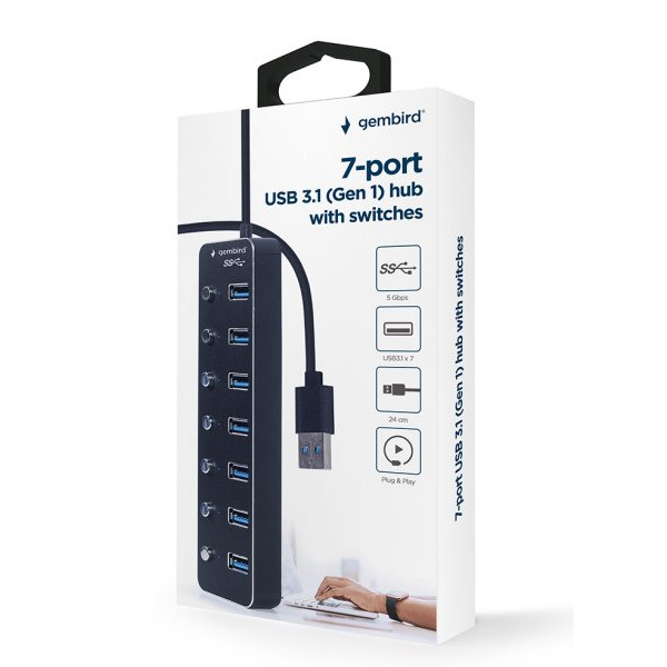 Фото - Хаб USB Gembird UHB-U3P7P-01