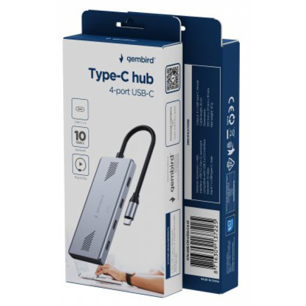 Фото - Хаб USB Gembird USB-С 3.2 Silver (UHB-CM-U310-C4-01)