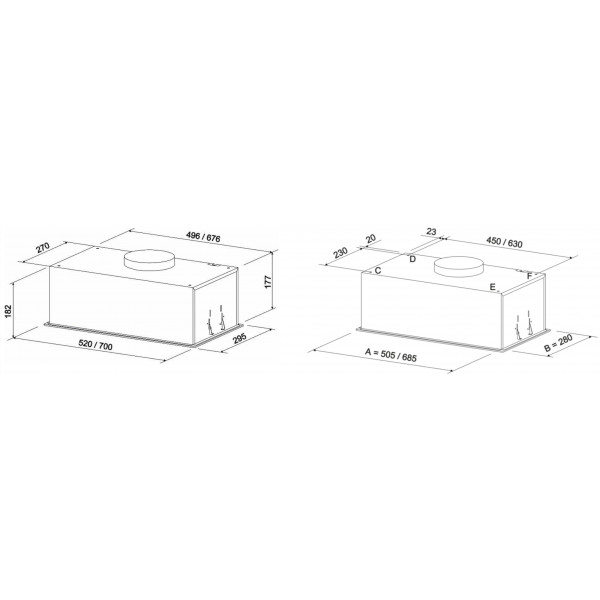Фото - Витяжка вбудована ELEYUS GEMINI 700 LED 52 WH
