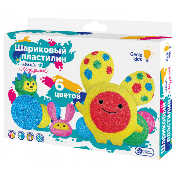 Фото - Шариковый пластилин Genio Kids 6 цветов (TA1802)