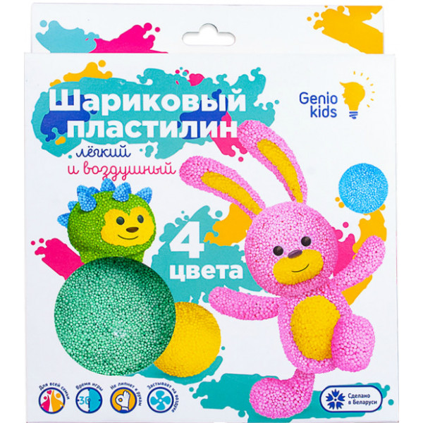 Фото - Шариковый пластилин Genio Kids 4 цвета (TA1801) Фото - Шариковый пластилин Genio Kids 4 цвета (TA1801)
