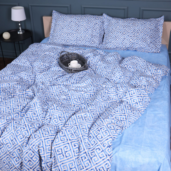 Фото - Наволочка MirSon 00-5 Geometry Blue 70х70 см (2200009704161)