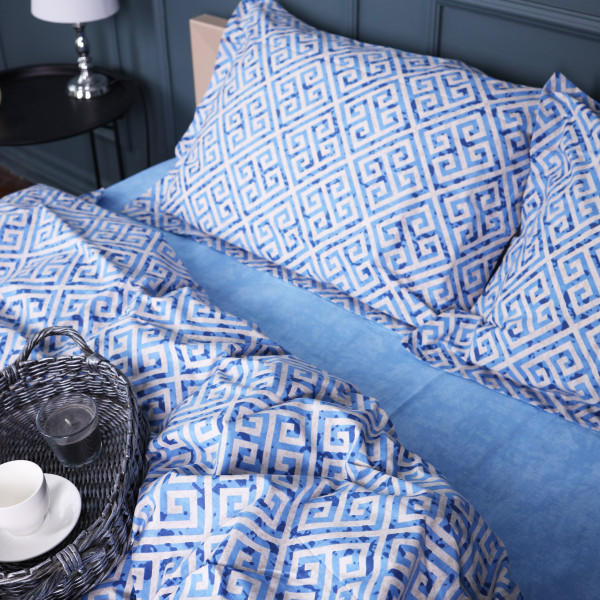 Фото - Наволочка MirSon 00-5 Geometry Blue 70х70 см (2200009704161)