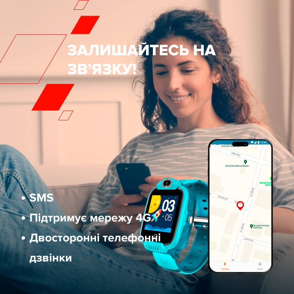 Фото - Детские часы Canyon Jondy KW-44 Kids 4G Camera GPS WiFi Music Blue (CNE-KW44BL)