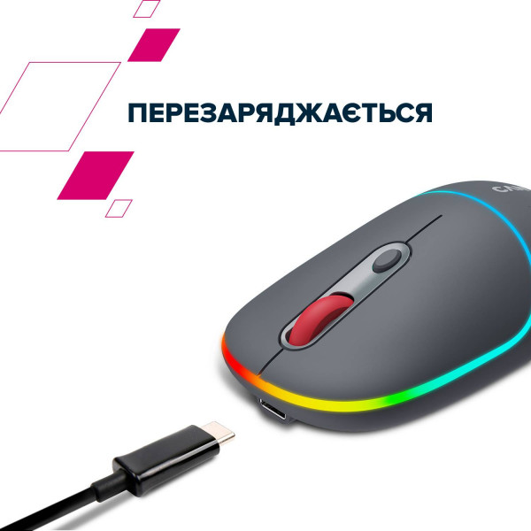Фото - Мышь беспроводная Canyon MW-22 Dual Band RGB Wireless Dark Grey (CNS-CMSW22DG)