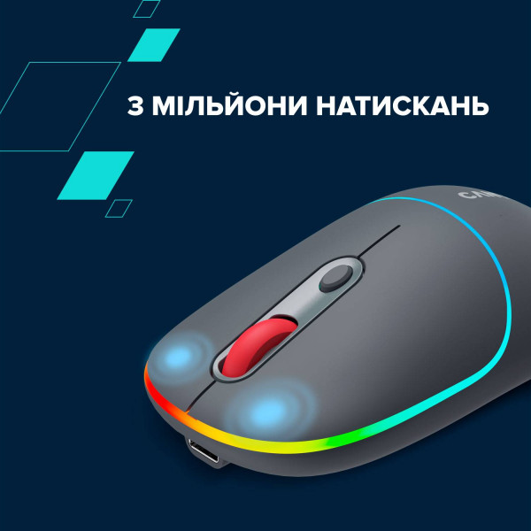 Фото - Мышь беспроводная Canyon MW-22 Dual Band RGB Wireless Dark Grey (CNS-CMSW22DG)