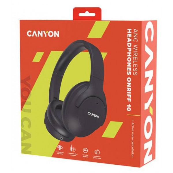 Фото - Наушники полноразмерные беспроводные Canyon OnRiff 10 ANC Black (CNS-CBTHS10BK)